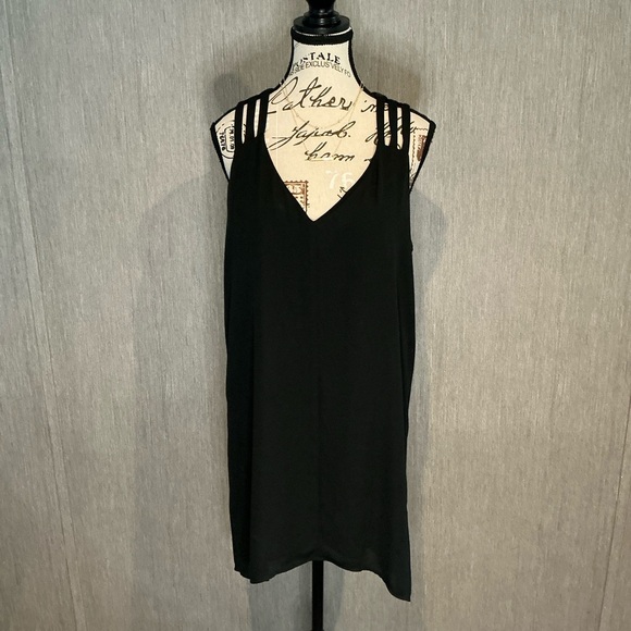 Aqua Black Flowy Dress Size Large - Picture 4 of 6